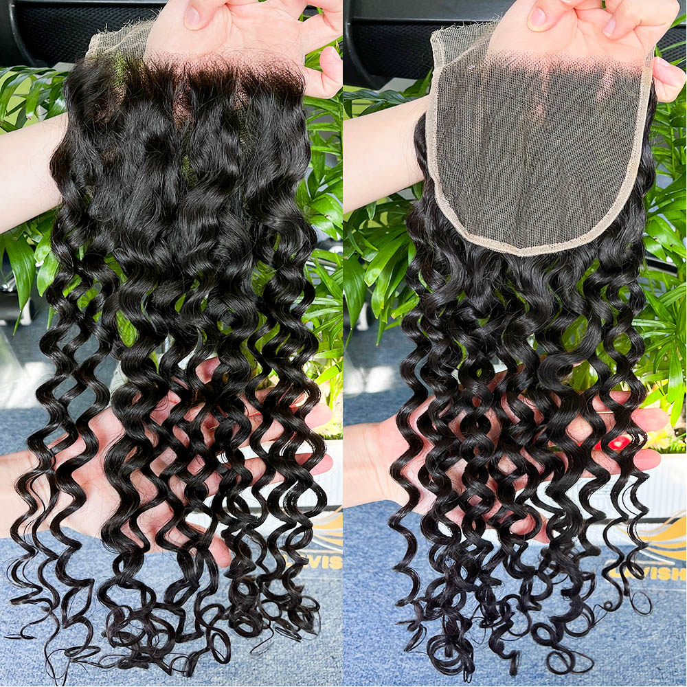 100% Human Hair HD Lace Closure 5*5 water wave Closure 10-22inch Virgin Hair
