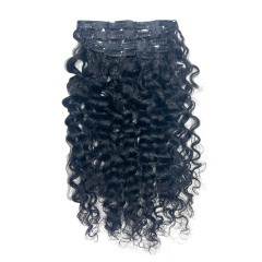 16 Inch Water wave Clip Ins Extensions Human Hair Curly Hair