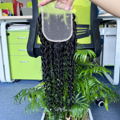 Human Indian Hair transparent Closure pixie curly Virgin 5*5 transparent lace