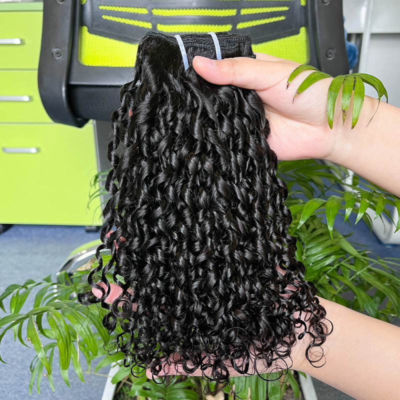 Wholesale Pixie curl Human Hair Bundles top virgin hair 12A Indian hair
