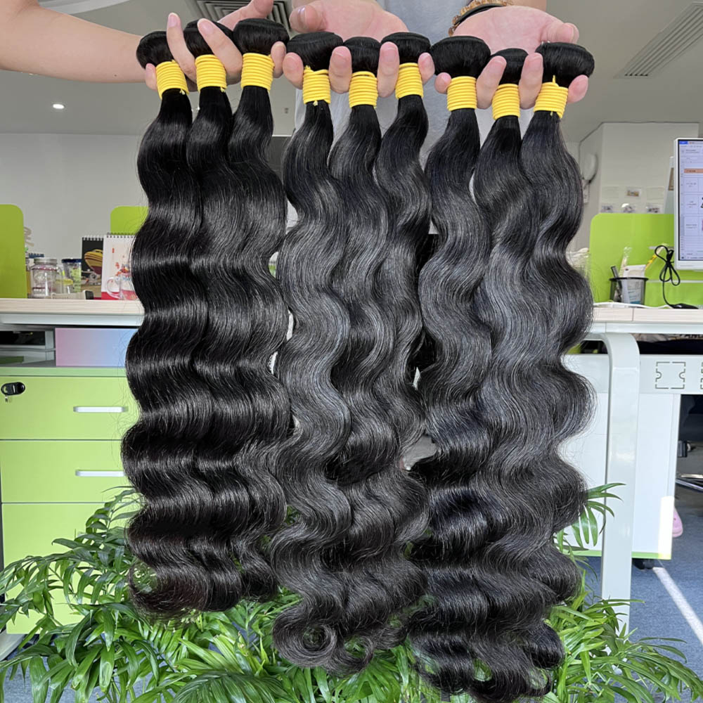 10-36 inch virgin Indian body wave human hair wave cuticle aligned hair double weft