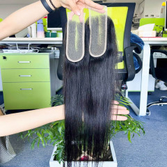 Human Hair Brazilian transparent Closure Straight Virgin 2*6 Brazilian Peruvian Malaysian Hair Natural Color Human Hair