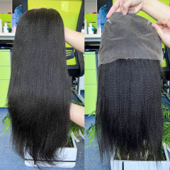 Wholesale 12a 180% density HD Full Lace Wig 100%Human Hair Pre-Plucked Kinky Straight
