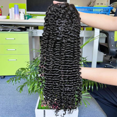 Wholesale Human Hair 13*4 transparent full frontal deep wave wig with 180% density glueless wig factory made wig pre-made wig