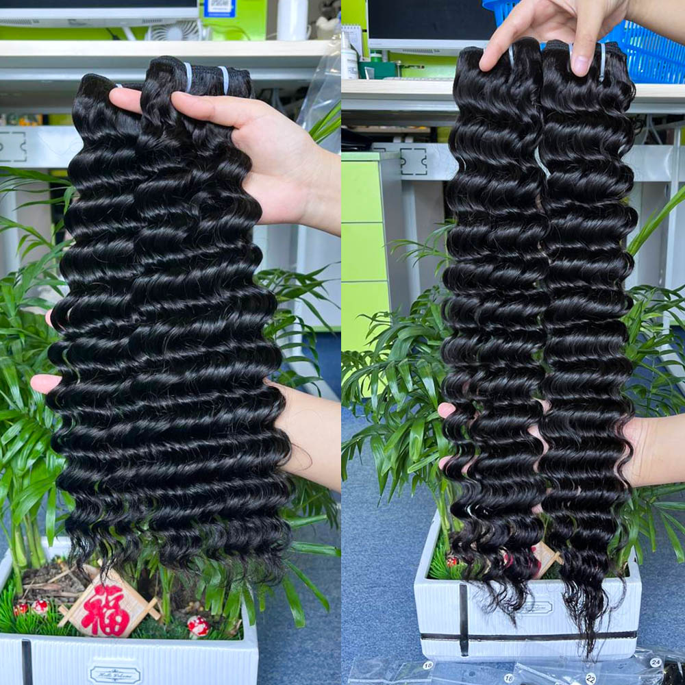 Wholesale Cuticle Aligned Brazilian Human Hair Bundles 100% virgin human Hair Deep Wave Bundles flat bundles
