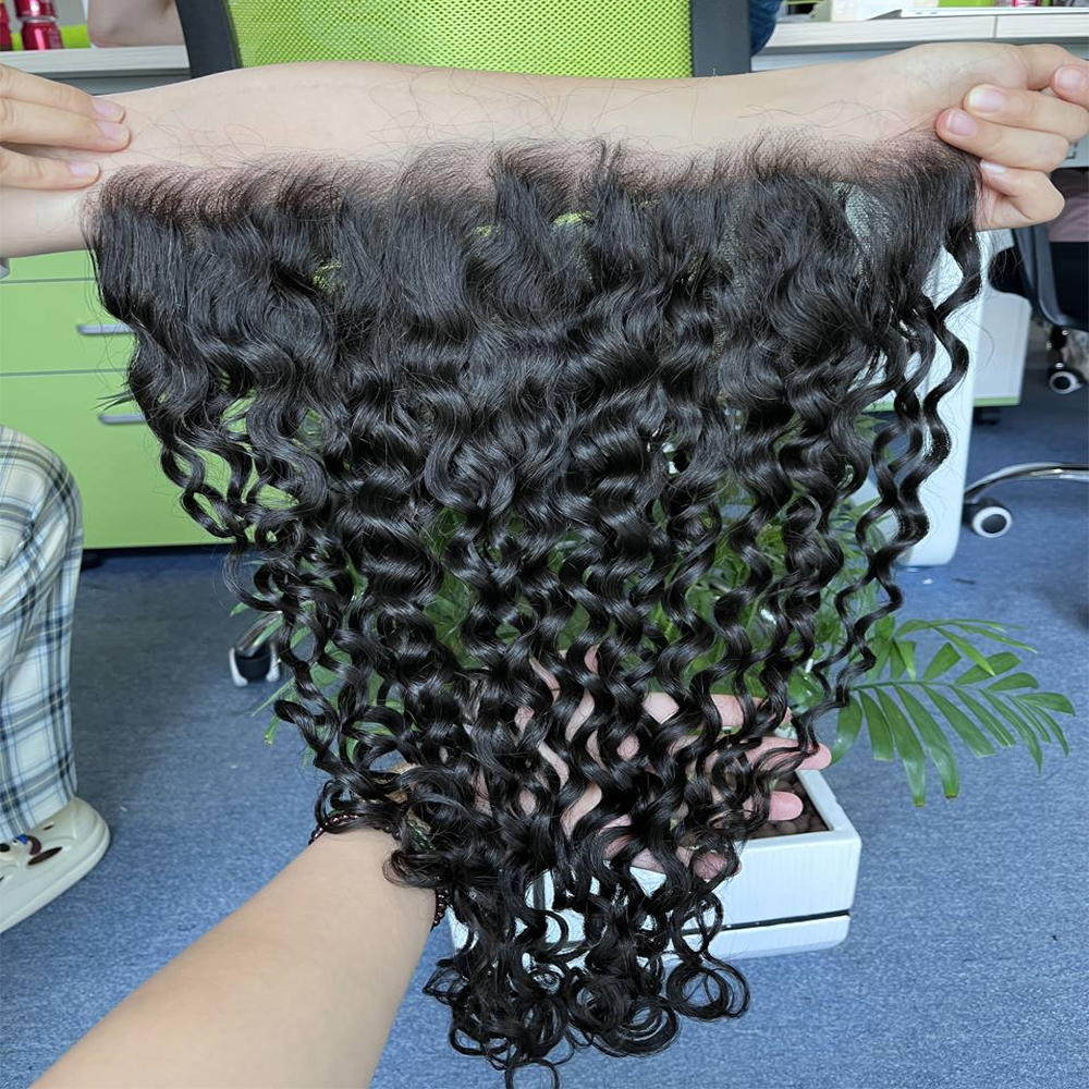 Wholesale Brazilian 10A Virgin Hair 13*6 Human Hair Deep Wave HD Lace Frontal Closure