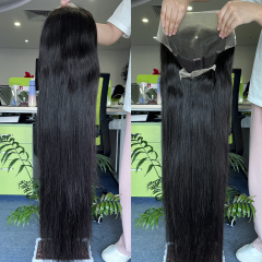 Indian hair Preplucked hair line 10-38 inch Straight Human Hair full lace Transparent Wigs