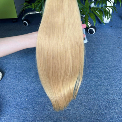 Color 613 Honey Blonde virgin Brazilian Straight Hair tape in 10-30 inch extensions 100% Human Hair bundles
