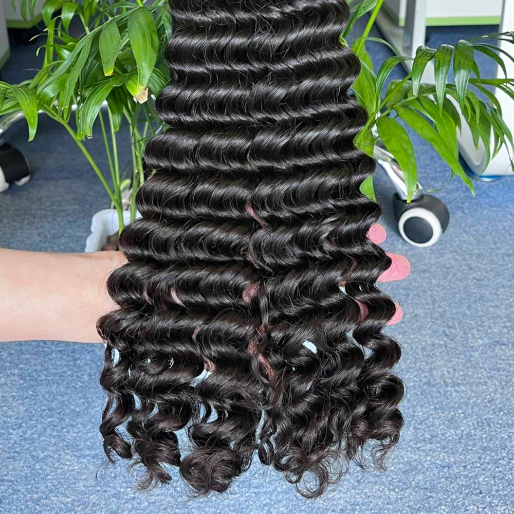 Fashion Deep Wave Curly 12A Remy Brazilian Virgin Hair Weave Weft Human Hair Extensions Bundles