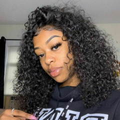 Bob Wigs Human Hair Jerry curly 13*4 transparent lace frontal wig durable lace