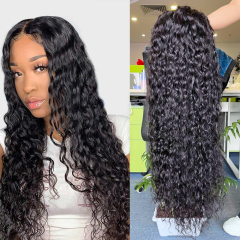 Custom Vietnamese Best Cuticle Aligned Hair Lace Front Wig Pre Plucked 100% human hair Natural Black Wave Wig