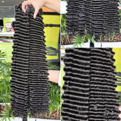 Wholesale Double Weft Human Hair Weave Bundle Wholesale Vietnamese Raw Hair Burmese Deep Wavy Curly Raw Bundles