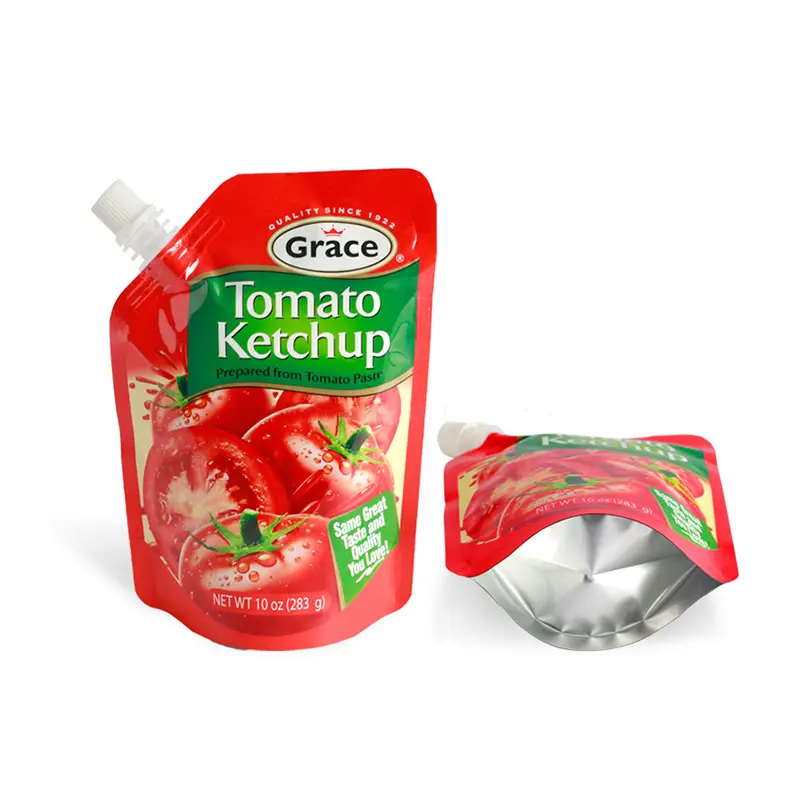 tomato ketchup packaging bag with spout