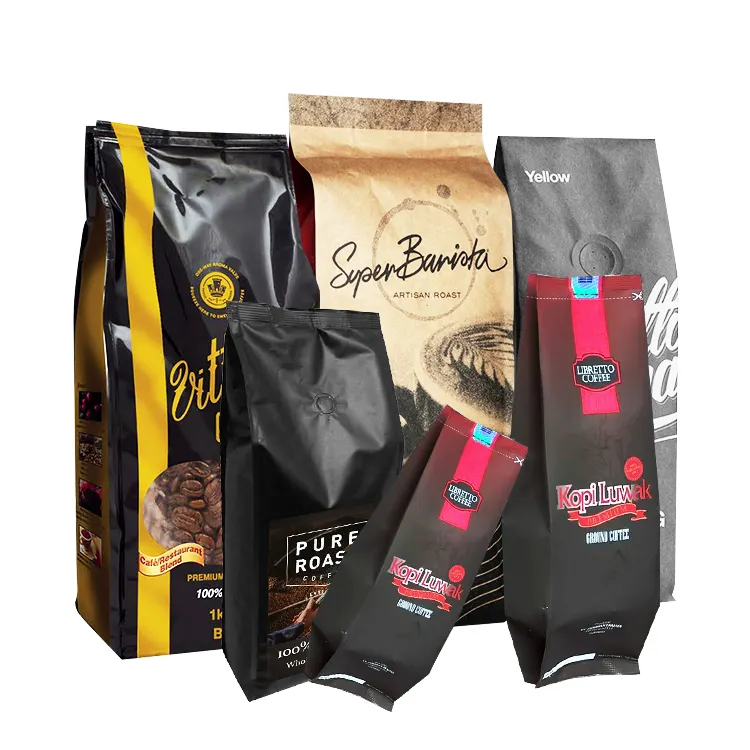 Quad seal coffee bags with valve
