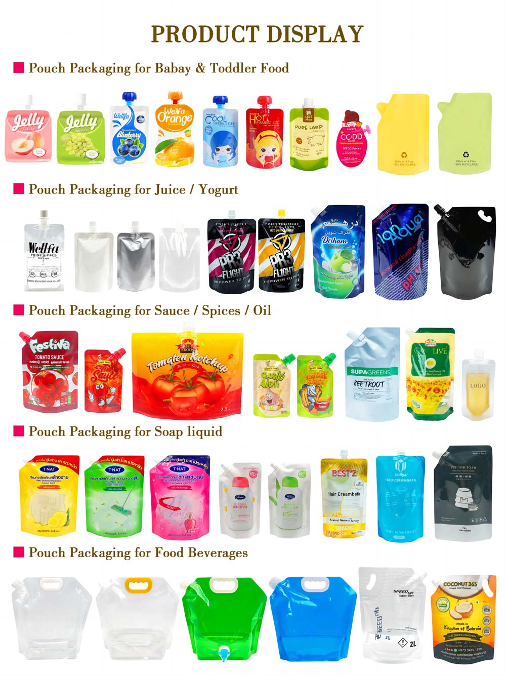 stand up spout pouch collection