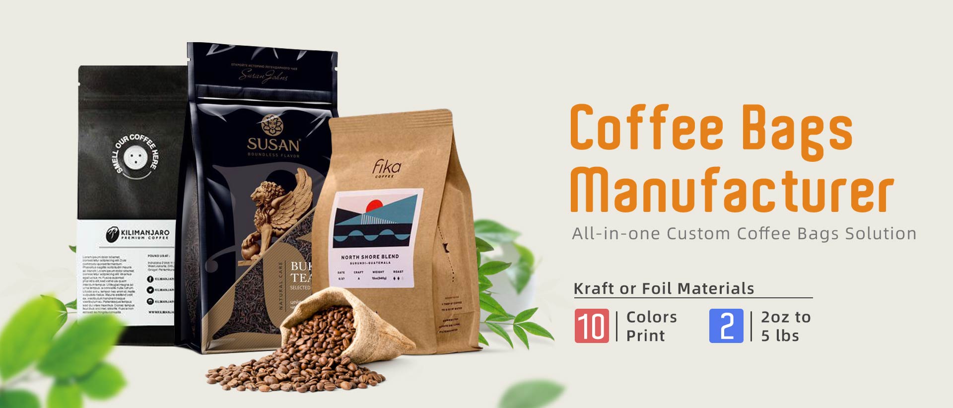 custom coffee packaging bags and pouches