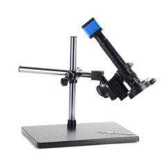 16MP HDMI Microscope Camera Kit for Industry Lab PCB USB Output TF Card Video Recorder +300X C-Mount Lens + Big Stereo Stand +144 LED Light