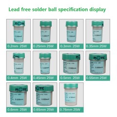 250K PMTC Lead Free BGA Solder Balls 0.35 0.4 0.45 0.5 0.6 0.76mm For PCB Motherboard IC Chips Reballing Welding Tin Beads