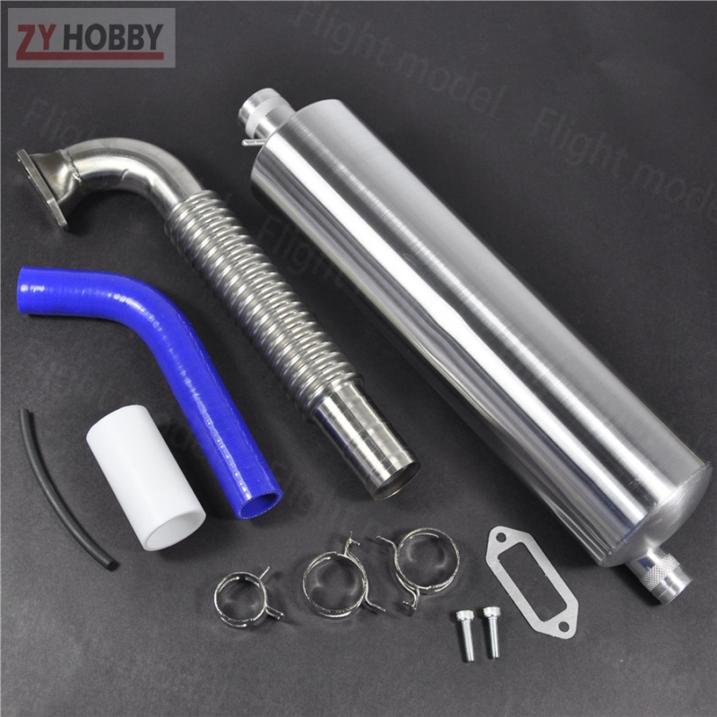 DLE170 170cc RC Gasoline Engine Canister Muffler Tuned Front Exhaust Pipe Set