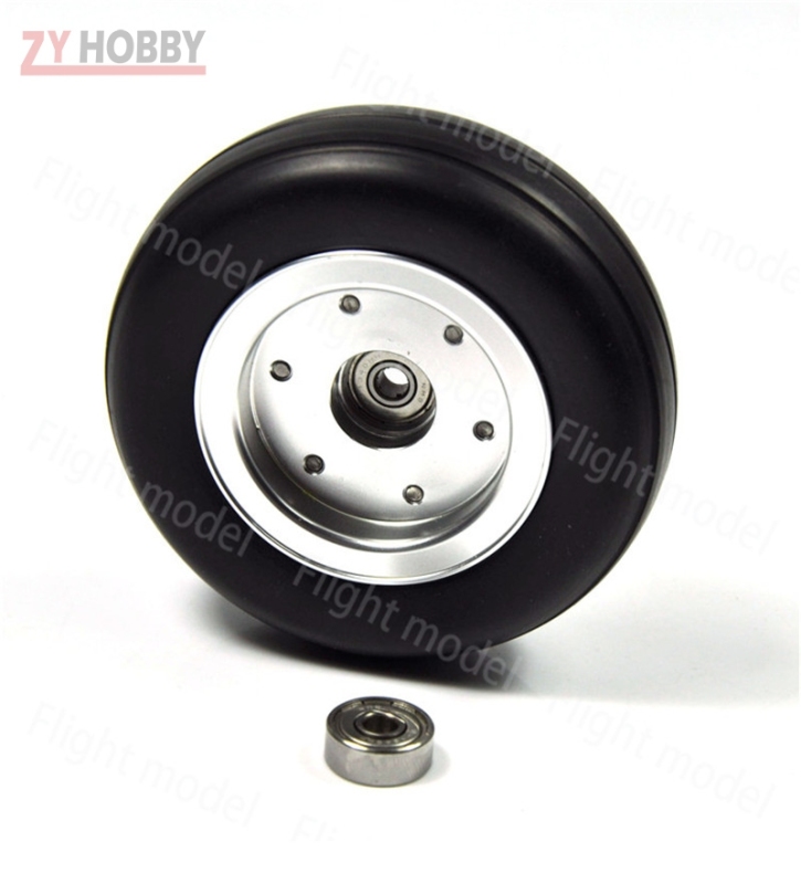 1pc 3.5inch Rubber Wheel Aluminum Hub with Wheel Adapter Rubber Tire For Model Aircraft RC Airplane