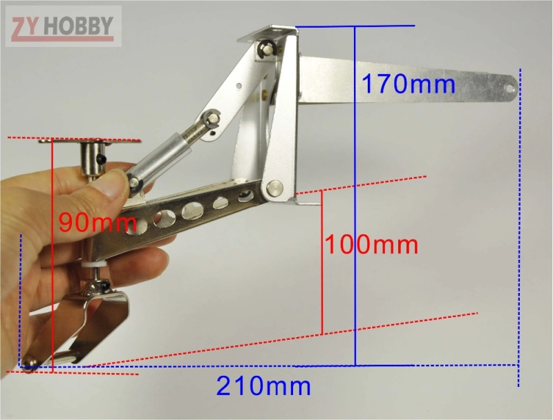 Tail wheel Rack System Landing Gear Metal Rise shrinkage For 50-100CC Plane