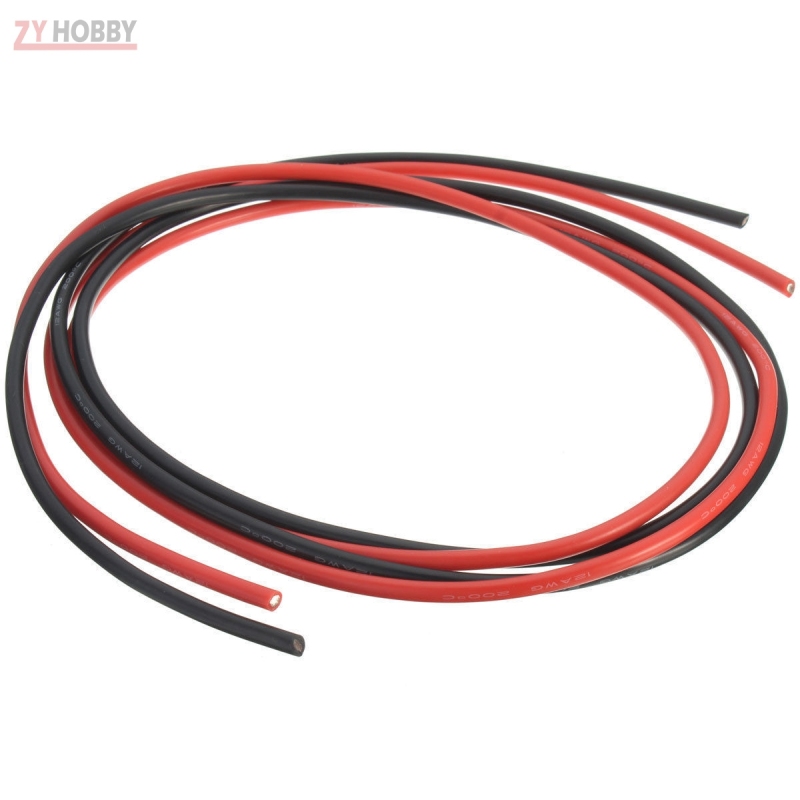 14AWG Silicone Wire Flexible Stranded Copper Cables - (1m red 1m Black)