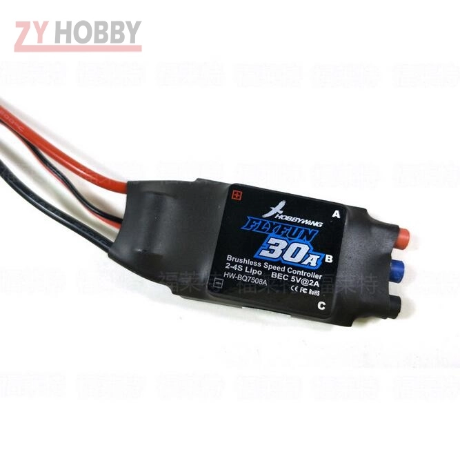 Hobbywing FLYFUN 2-4S 30A Electronic Brushless Speed Controller ESC For Airplane Helicopter