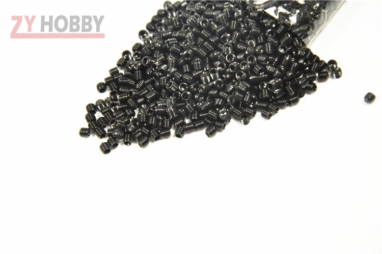 20pcs M3*3 Alloy Steel Flat Point Grub Screws Nut Washer