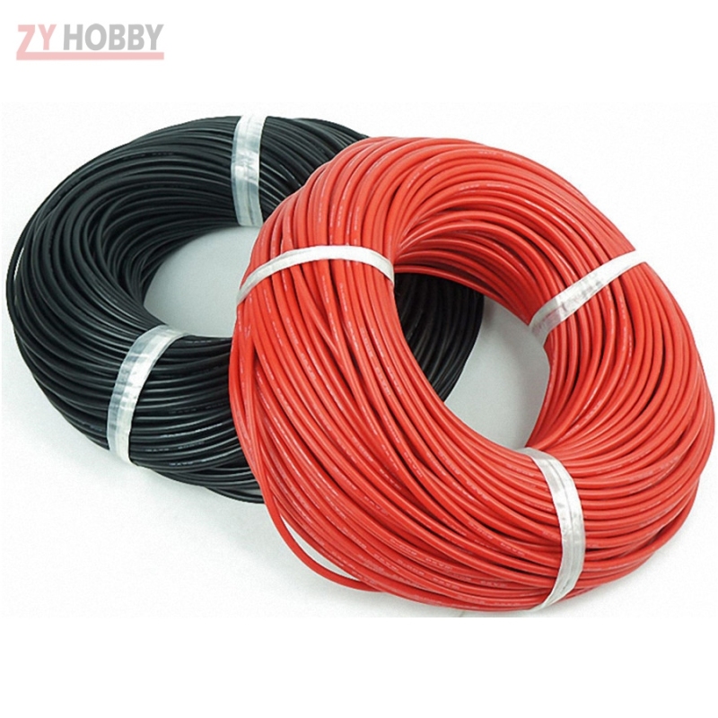 Soft Heatproof Silicone Wire ( 1m red and 1m Black) - 10AWG to 28AWG
