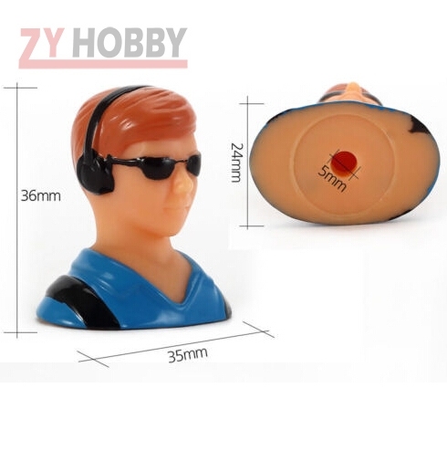 Zyhobby 1/10 Scale Figure Pilots Model With Headset&amp;amp;Glass For RC Airplane Accessories Hobby