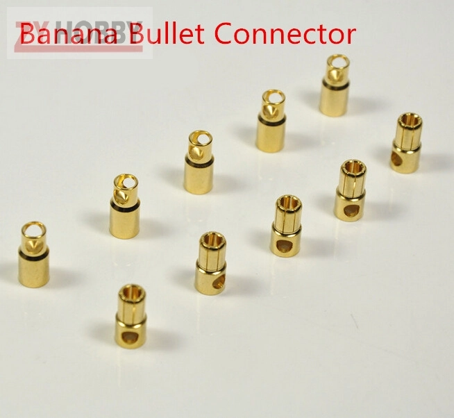 10 Pairs Gold Plated Male and Female Bullet Connector (2mm~8mm)