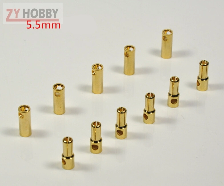 10 Pairs Gold Plated Male and Female Bullet Connector (2mm~8mm)