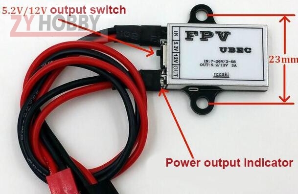 1pc FPV UBEC 5.2V / 12V output supply power to AV transmitter For RC Airplane