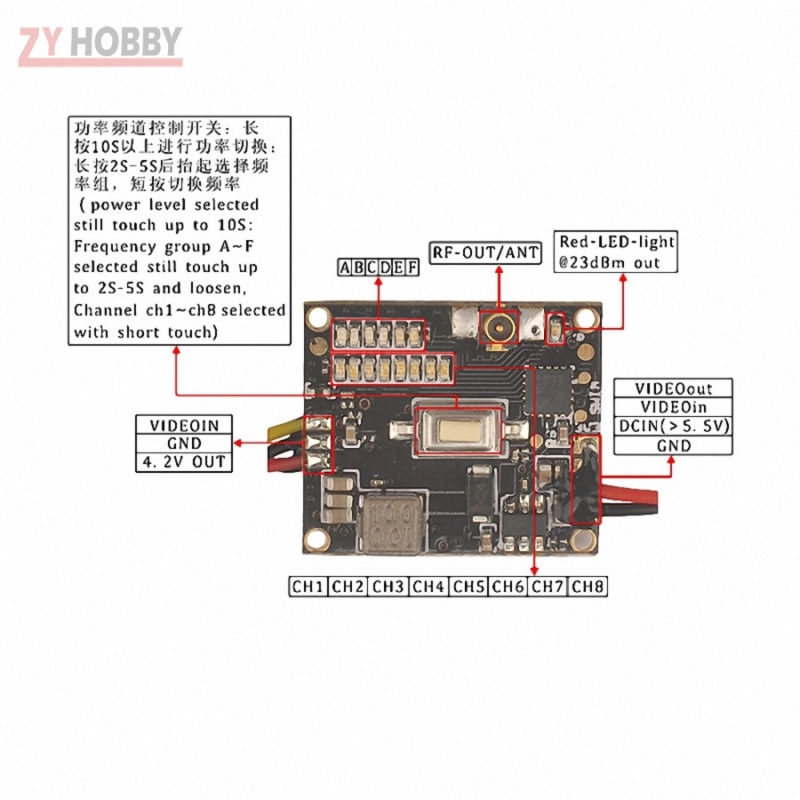 HC48E 5.8G 48CH 25mw/200mw switchable VTX &amp;amp; 600tvl FPV Cam 2s-4s for 90-160 quadcopter drone