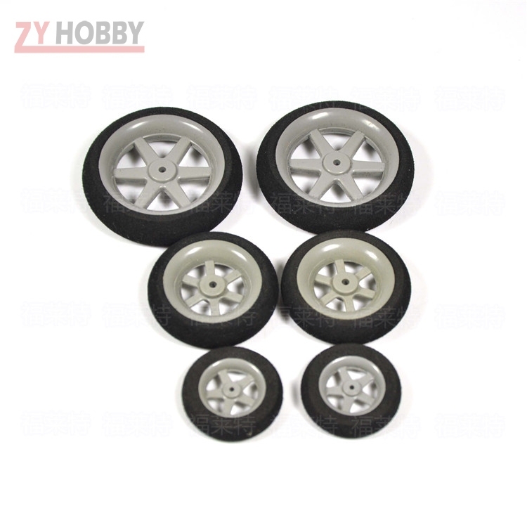 1 Pair of Light Foam Tail Sponge Wheels 30mm 35mm 40mm 45mm 50mm For RC Remote Control Airplane Model Replacement Parts