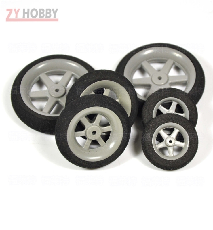 1 Pair of Light Foam Tail Sponge Wheels 30mm 35mm 40mm 45mm 50mm For RC Remote Control Airplane Model Replacement Parts