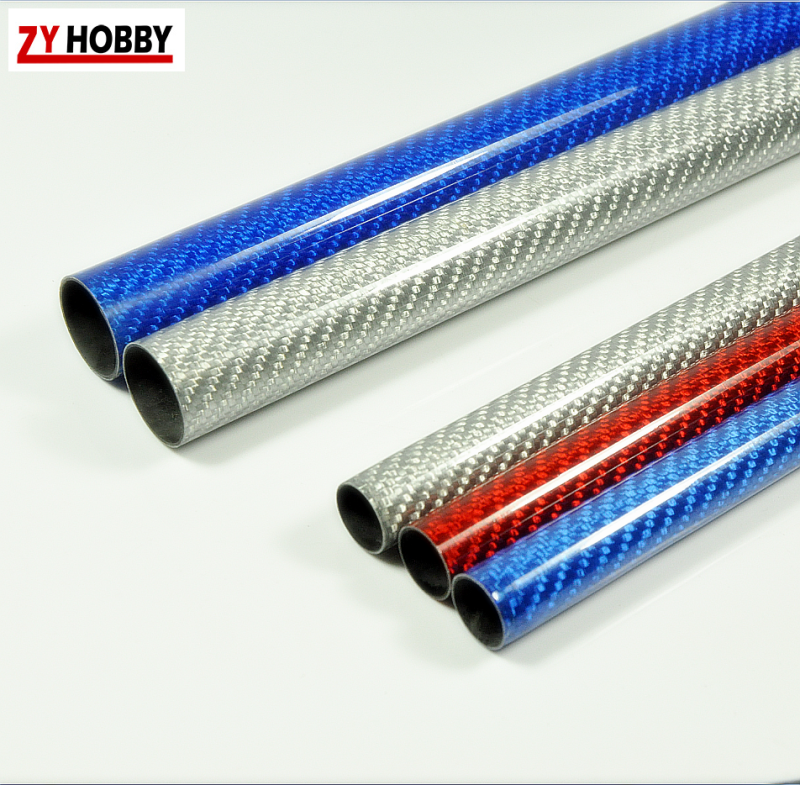 2pcs Colored Carbon Fiber Tube 3K Glossy Surface -1000mm