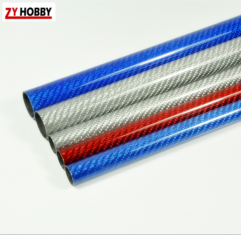 2pcs Colored Carbon Fiber Tube 3K Glossy Surface -1000mm