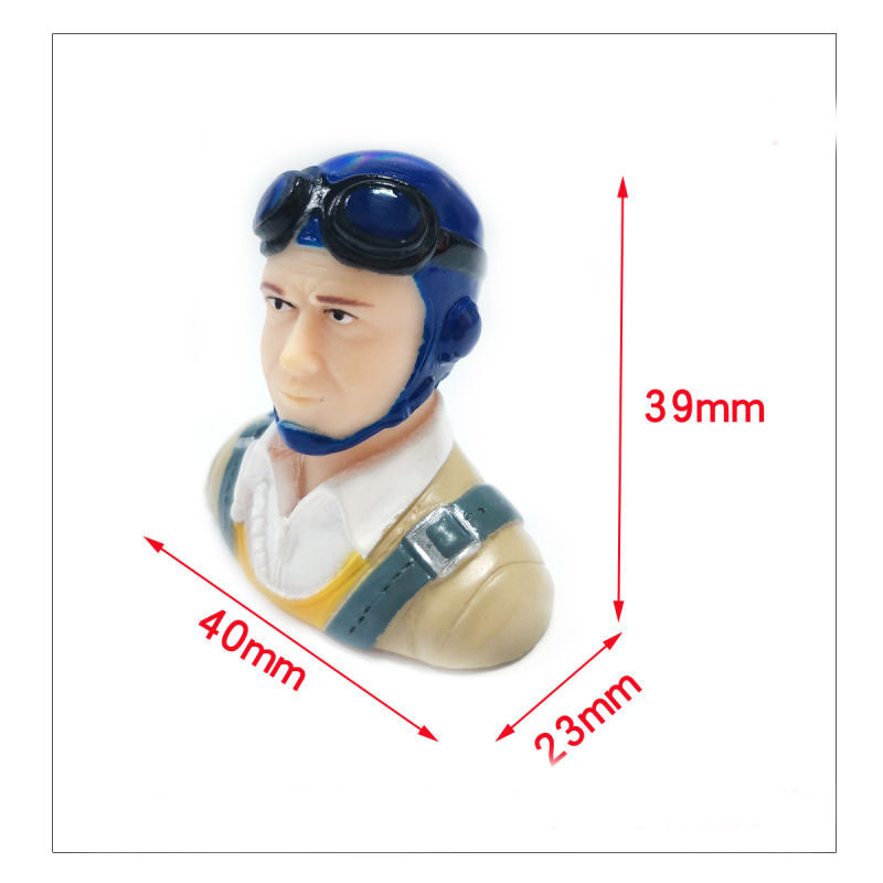 1/9 Scale Pilots Figure Blue Hat L40*W23*H39mm