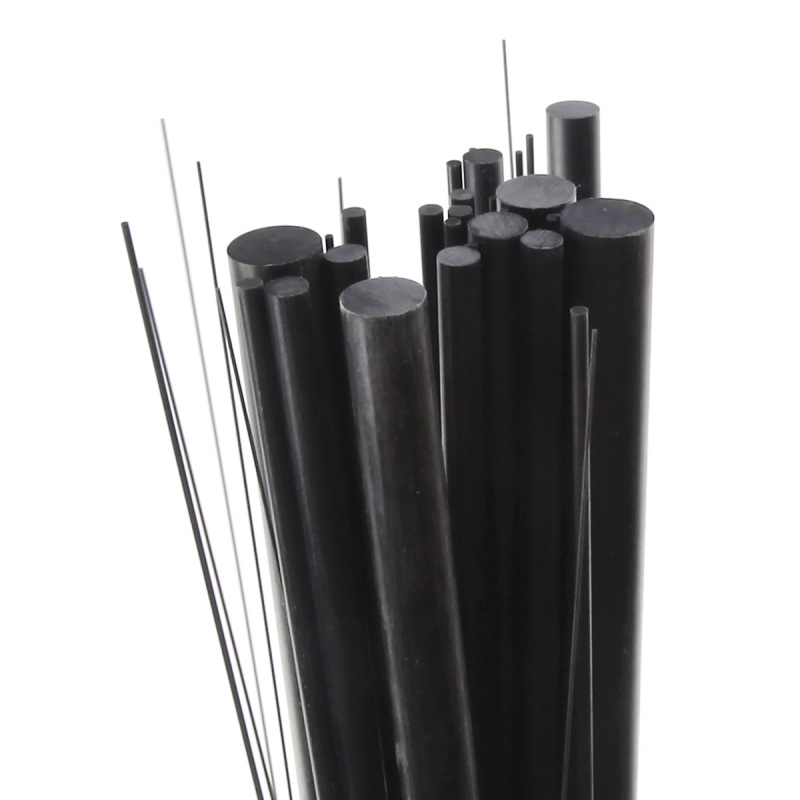 10pcs Carbon Fiber Rods Length 500mm Dia 1mm 2mm 3mm 4mm