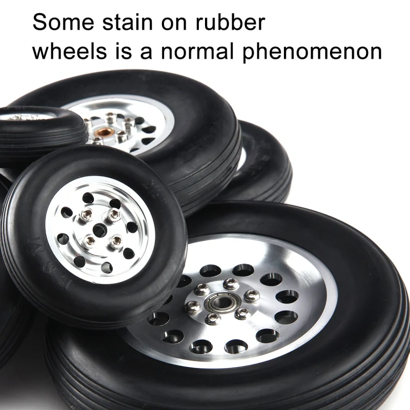 1Pair Durable Rubber Wheels for RC Plane - Size 1.7~4.5inch to Pick