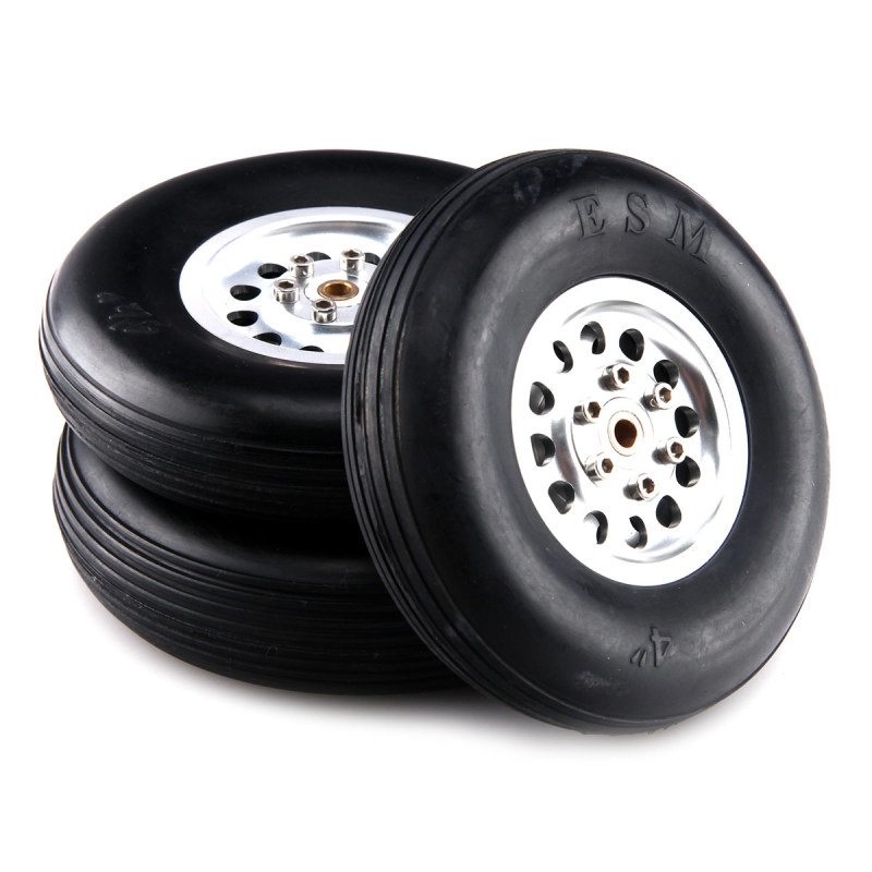 1Pair Durable Rubber Wheels for RC Plane - Size 1.7~4.5inch to Pick