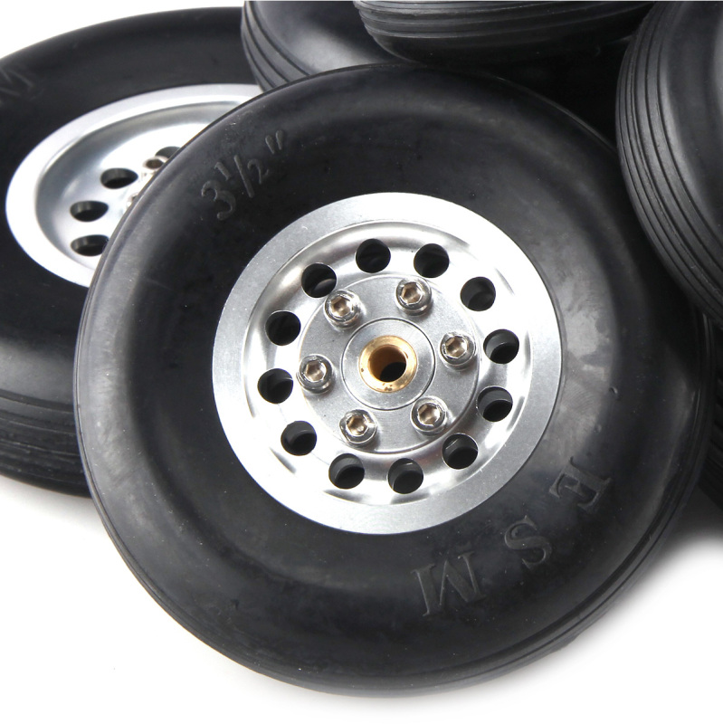 1Pair Durable Rubber Wheels for RC Plane - Size 1.7~4.5inch to Pick