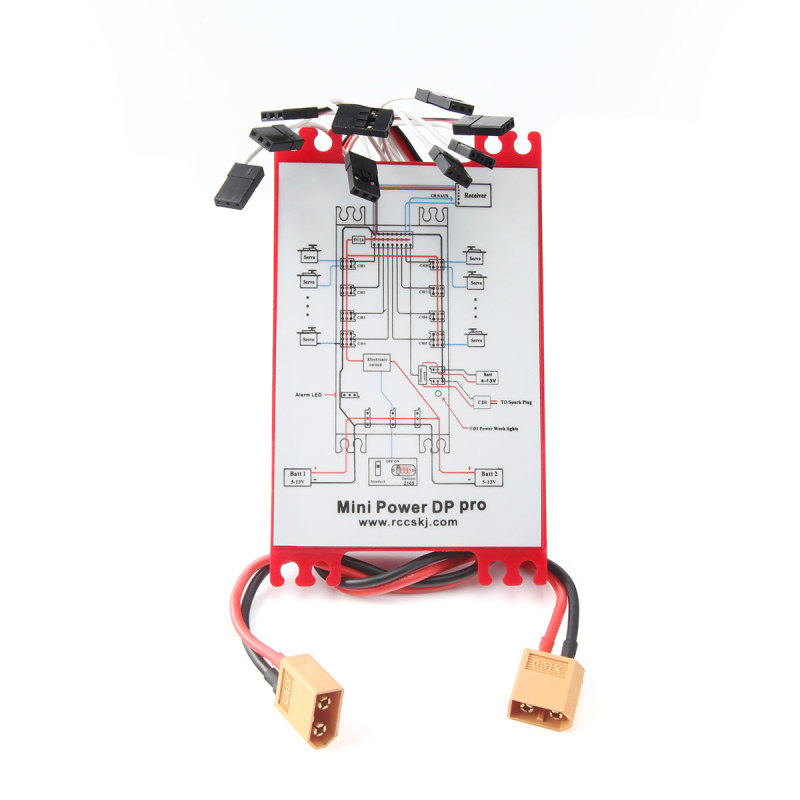 Rccsk E4104 Mini Power DP Pro 4.8-9.7V Servo Section Board with Dual Power Input Wire