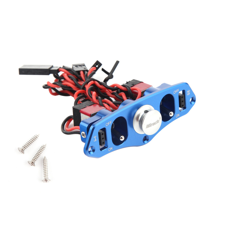High Quality Miracle Heavy Duty Metal CNC Alloy Dual Power Switch with Fuel Dot for RC Airplane Boat Model