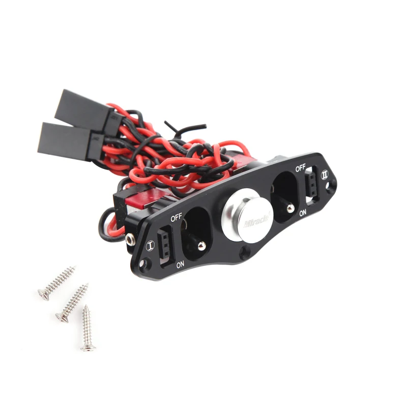 High Quality Miracle Heavy Duty Metal CNC Alloy Dual Power Switch with Fuel Dot for RC Airplane Boat Model