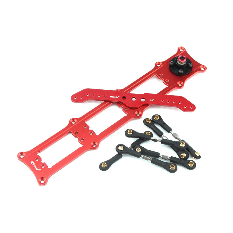 Miracle Anodized Servo Triple Rudder Tray KIT with 5inch Double Arm