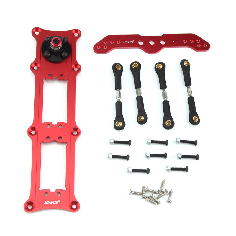 Miracle Anodized Servo Dual Rudder Tray KIT with 4in Double Arm