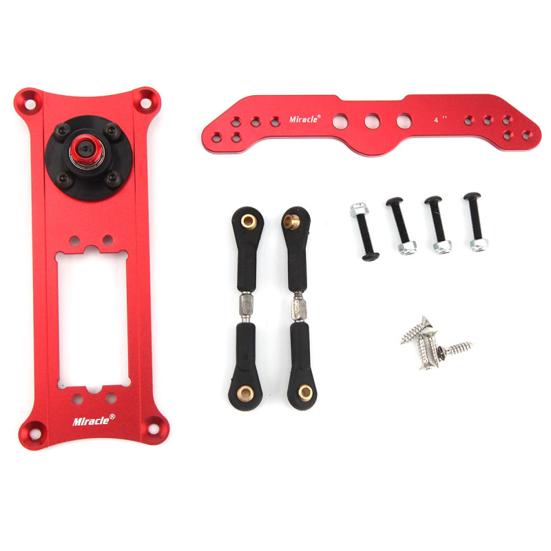 Miracle Anodized Servo Rudder Tray KIT with 4inch Double Arm for RC Model