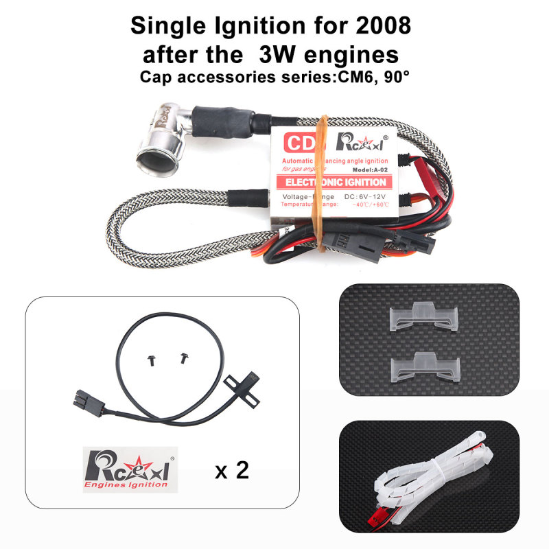 Rcexl single/Twin Ignition CDI for NGK CM6 10mm 90 Degree for 3W Engine After 2008